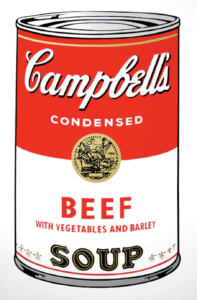 「 Campbell's Soup Cans beef」- アンディ ウォーホル　サンデー・B・モーニング